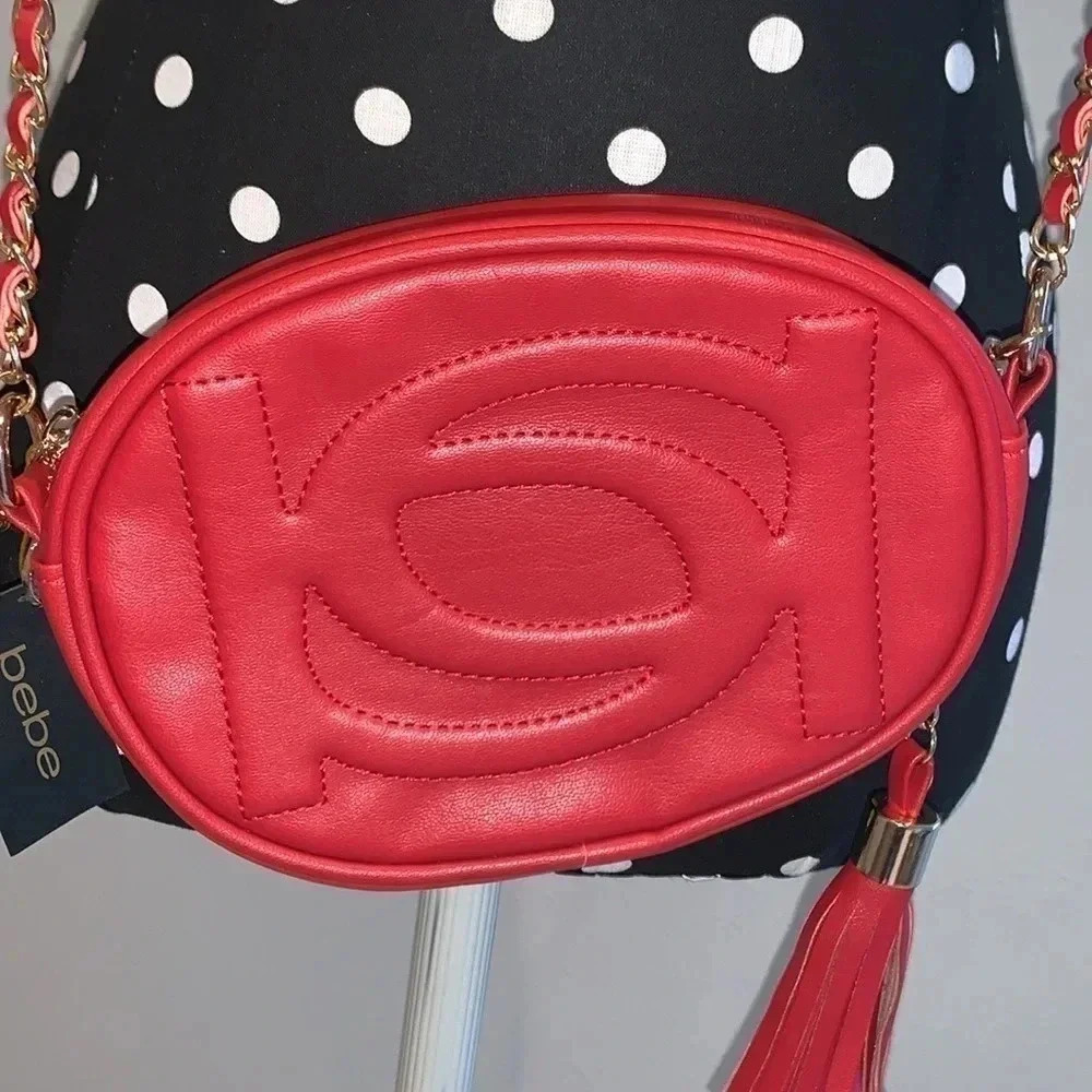 bebe - NWT Adorable Red All Over Cross Body Clutch - Picture 5 of 7